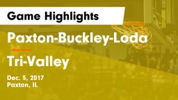 Paxton-Buckley-Loda  vs Tri-Valley  Game Highlights - Dec. 5, 2017