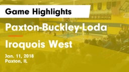 Paxton-Buckley-Loda  vs Iroquois West  Game Highlights - Jan. 11, 2018