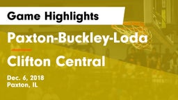 Paxton-Buckley-Loda  vs Clifton Central Game Highlights - Dec. 6, 2018