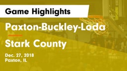 Paxton-Buckley-Loda  vs Stark County  Game Highlights - Dec. 27, 2018
