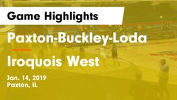 Paxton-Buckley-Loda  vs Iroquois West Game Highlights - Jan. 14, 2019