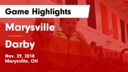 Marysville  vs Darby  Game Highlights - Nov. 29, 2018