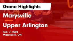 Marysville  vs Upper Arlington  Game Highlights - Feb. 7, 2020