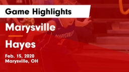 Marysville  vs Hayes  Game Highlights - Feb. 15, 2020
