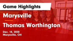 Marysville  vs Thomas Worthington  Game Highlights - Dec. 18, 2020