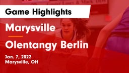 Marysville  vs Olentangy Berlin  Game Highlights - Jan. 7, 2022