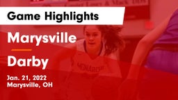 Marysville  vs Darby  Game Highlights - Jan. 21, 2022