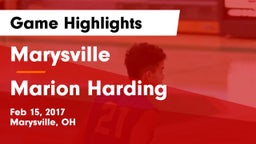 Marysville  vs Marion Harding  Game Highlights - Feb 15, 2017
