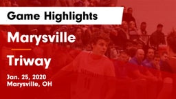 Marysville  vs Triway  Game Highlights - Jan. 25, 2020