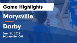 Marysville  vs Darby  Game Highlights - Jan. 21, 2022