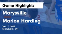 Marysville  vs Marion Harding  Game Highlights - Jan. 7, 2023
