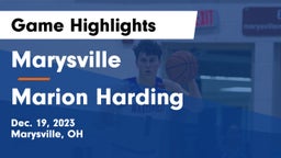 Marysville  vs Marion Harding  Game Highlights - Dec. 19, 2023