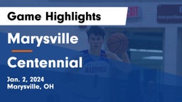 Marysville  vs Centennial  Game Highlights - Jan. 2, 2024