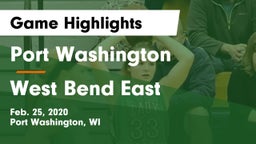 Port Washington  vs West Bend East  Game Highlights - Feb. 25, 2020