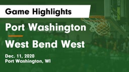 Port Washington  vs West Bend West  Game Highlights - Dec. 11, 2020