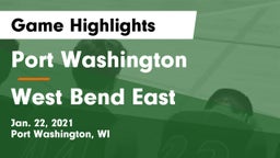 Port Washington  vs West Bend East  Game Highlights - Jan. 22, 2021