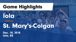 Iola  vs St. Mary's-Colgan  Game Highlights - Dec. 18, 2018