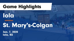 Iola  vs St. Mary's-Colgan  Game Highlights - Jan. 7, 2020