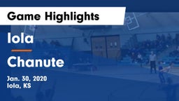 Iola  vs Chanute  Game Highlights - Jan. 30, 2020