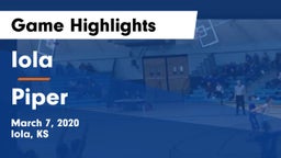 Iola  vs Piper  Game Highlights - March 7, 2020