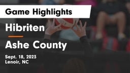 Hibriten  vs Ashe County  Game Highlights - Sept. 18, 2023