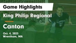 King Philip Regional  vs Canton   Game Highlights - Oct. 4, 2023