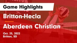 Britton-Hecla  vs Aberdeen Christian Game Highlights - Oct. 25, 2022