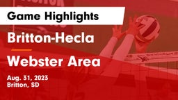 Britton-Hecla  vs Webster Area  Game Highlights - Aug. 31, 2023