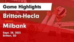 Britton-Hecla  vs Milbank  Game Highlights - Sept. 28, 2023