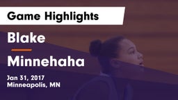 Blake  vs Minnehaha Game Highlights - Jan 31, 2017
