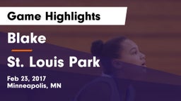 Blake  vs St. Louis Park  Game Highlights - Feb 23, 2017