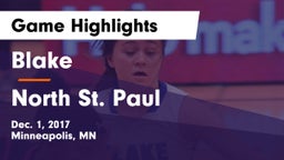 Blake  vs North St. Paul  Game Highlights - Dec. 1, 2017