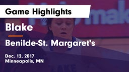 Blake  vs Benilde-St. Margaret's Game Highlights - Dec. 12, 2017