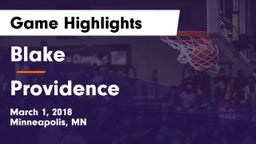 Blake  vs Providence Game Highlights - March 1, 2018