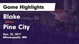 Blake  vs Pine City Game Highlights - Dec. 22, 2017