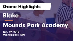 Blake  vs Mounds Park Academy Game Highlights - Jan. 19, 2018