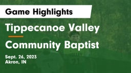 Tippecanoe Valley  vs Community Baptist Game Highlights - Sept. 26, 2023