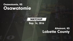 Matchup: Osawatomie High vs. Labette County  2016