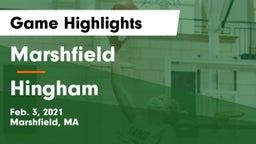 Marshfield  vs Hingham  Game Highlights - Feb. 3, 2021