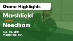 Marshfield  vs Needham  Game Highlights - Feb. 28, 2024