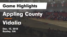 Appling County  vs Vidalia  Game Highlights - Dec. 15, 2018