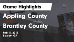 Appling County  vs Brantley County  Game Highlights - Feb. 5, 2019