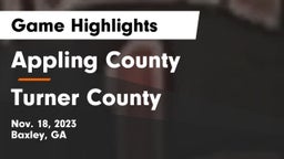 Appling County  vs Turner County  Game Highlights - Nov. 18, 2023