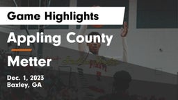 Appling County  vs Metter  Game Highlights - Dec. 1, 2023
