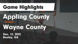 Appling County  vs Wayne County  Game Highlights - Dec. 12, 2023