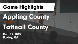 Appling County  vs Tattnall County  Game Highlights - Dec. 15, 2023