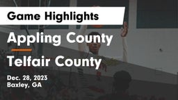 Appling County  vs Telfair County  Game Highlights - Dec. 28, 2023