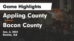Appling County  vs Bacon County  Game Highlights - Jan. 6, 2024