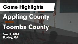 Appling County  vs Toombs County  Game Highlights - Jan. 5, 2024