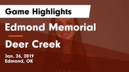 Edmond Memorial  vs Deer Creek  Game Highlights - Jan. 26, 2019